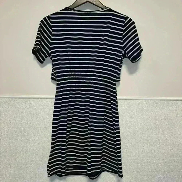 Women's Nursing Dress S Navy & White Striped - Picture 7 of 11